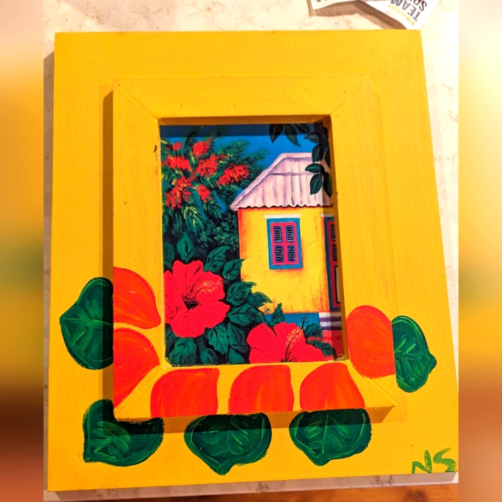 Mona Sanchez print w/ wooden painted frame